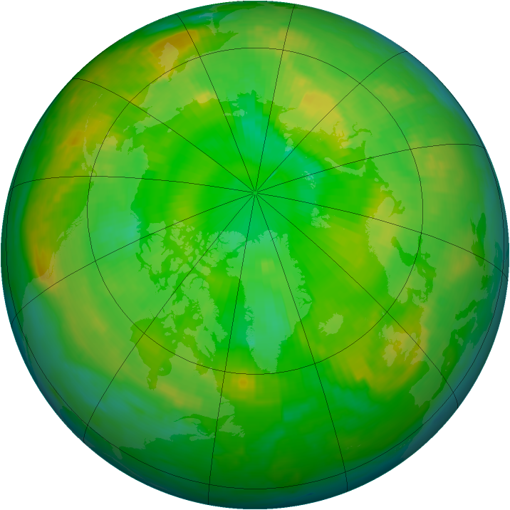 Arctic ozone map for 21 June 1997